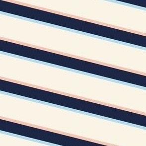 Stripes - retro - navy - pink - blue ©designsbyroochita
