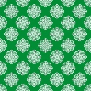 Lace Doily Pattern | Green and White | Floral | Flowers | Vintage Style