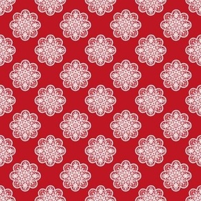 Lace Doily Pattern | Red and White | Floral | Flowers | Vintage Style