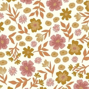 Floral Ditsy-Large Pink and Gold
