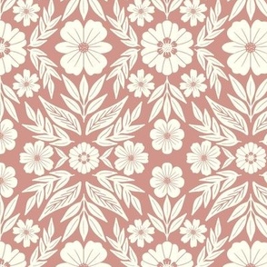 Damask Symmetrical Floral-Mauve