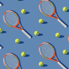 tennis on blue