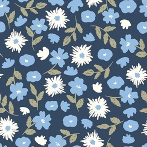 Daisy Ditsy Navy and Blue