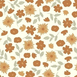 Daisy Ditsy Gold and Brown