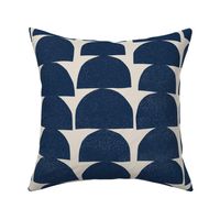 dark blue semi circles on cream background - large