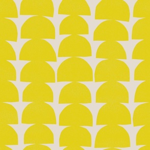 yellow semi circles on cream background - large