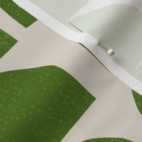 green semi circles on cream background - large