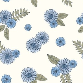 Tossed Daisies-Blue Large