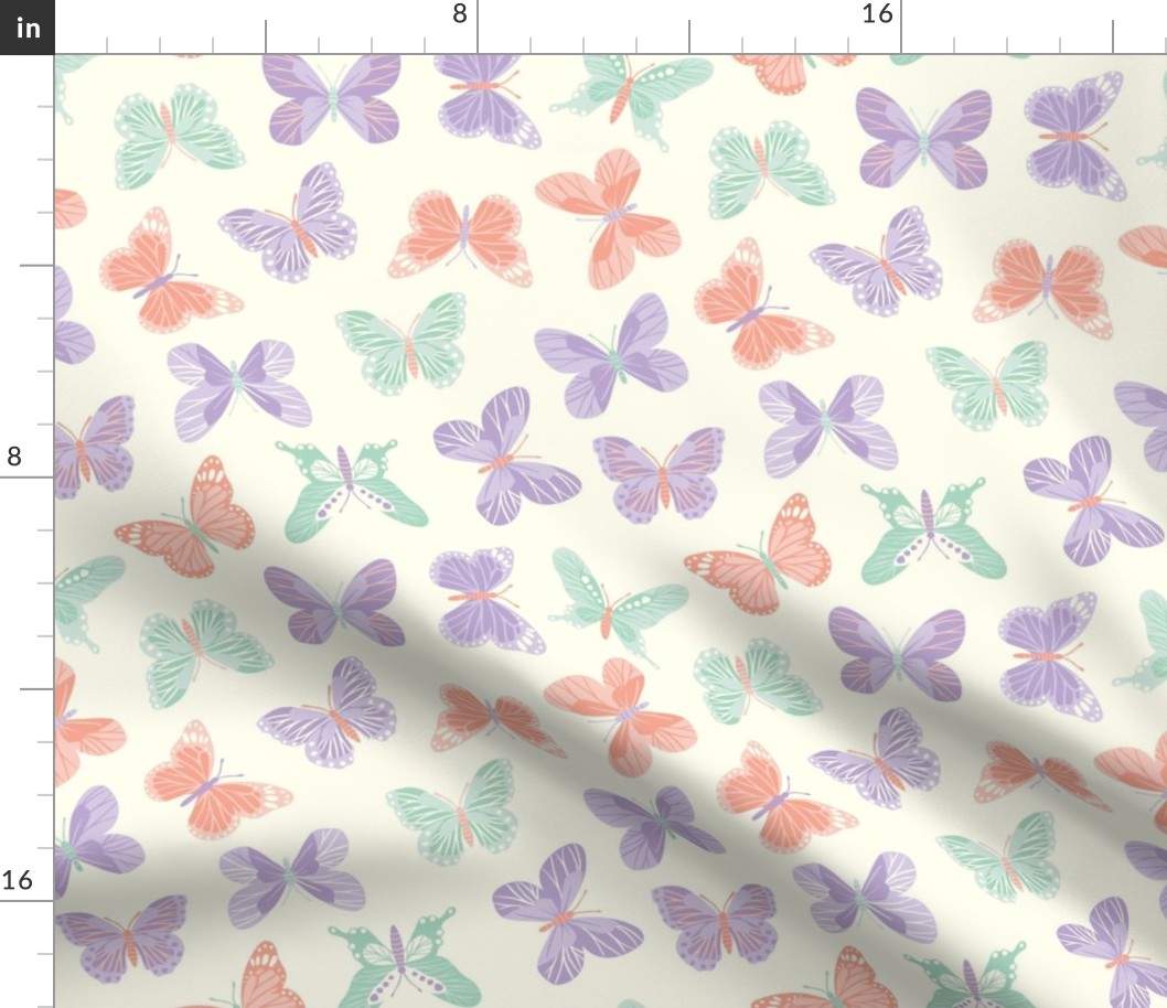  Tossed Butterflies-Lavender and Mint Large