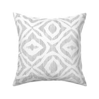 Boho Rubber Blockprint Off-white on grey with linen structure - medium scale