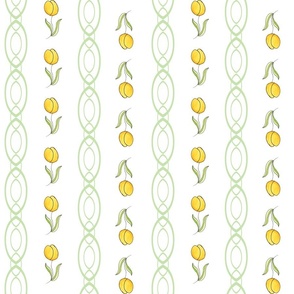 Simply Spring Cute Yellow Tulips & Vertical Rings