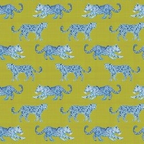 Custom Dana Smaller Leopard Parade Blue on Citron