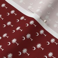 South Carolina Flag, Palmetto Moon, SOUTH CAROLINA Garnet and White Fabric .8 inch