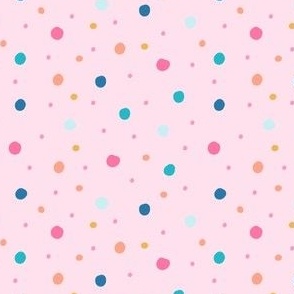 Simple, spring polka dots on pink