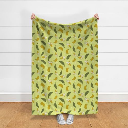 Bananas on yellow