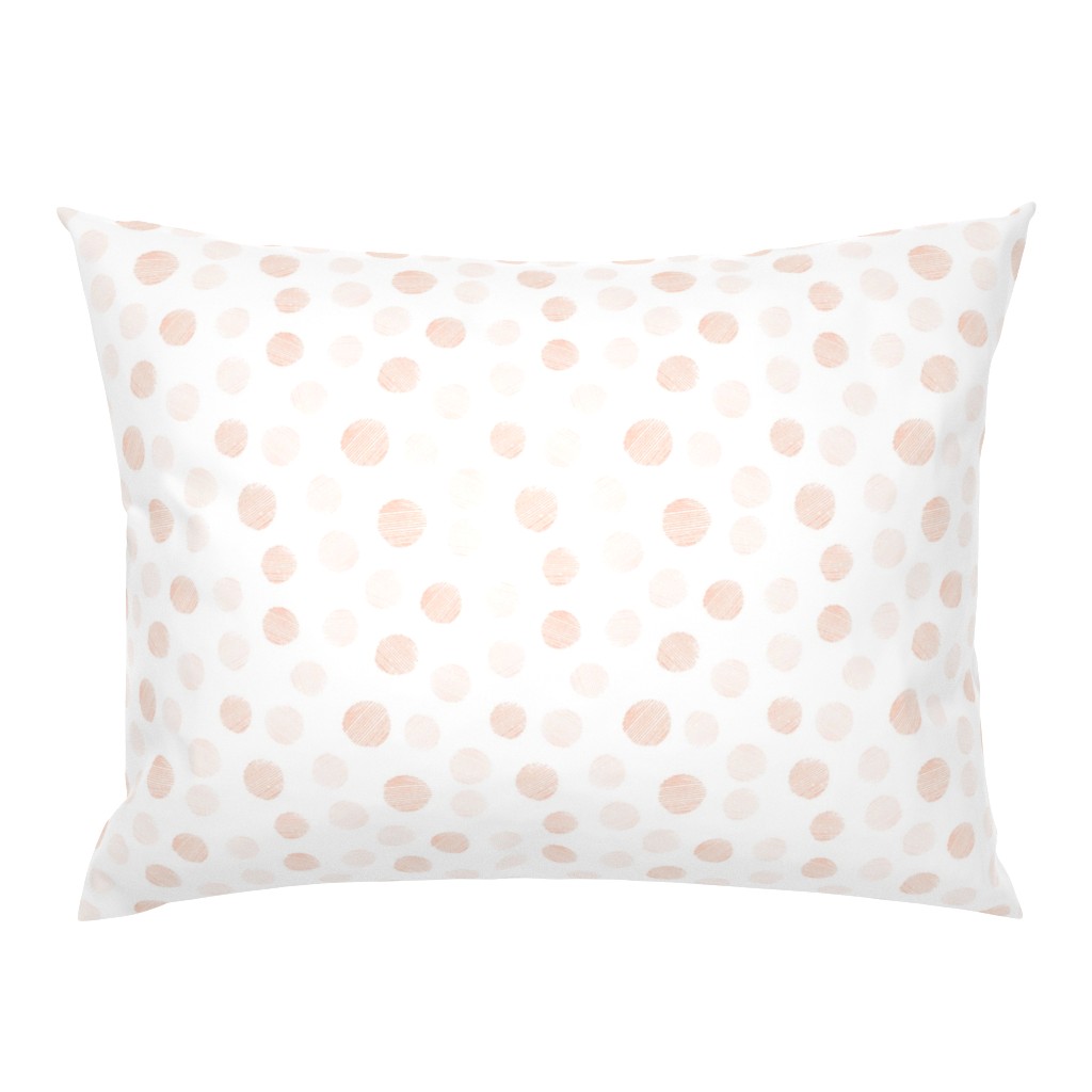 Embroidery stitched polka dots in white and pink / thread stitched dots 