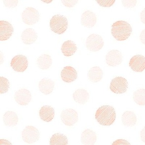 Embroidery stitched polka dots in white and pink / thread stitched dots 