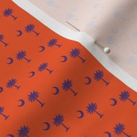 South Carolina Flag, Palmetto Moon, SOUTH CAROLINA Orange and Purple Fabric .8 inch