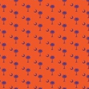 South Carolina Flag, Palmetto Moon, SOUTH CAROLINA Orange and Purple Fabric .8 inch