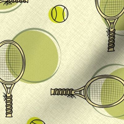 Big Sports: Tennis (rackets and balls) vintage green | Regular scale