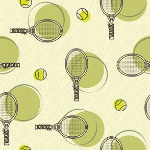 Big Sports: Tennis (rackets and balls) vintage green | Regular scale