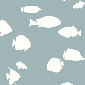 minimal fishes blue grey
