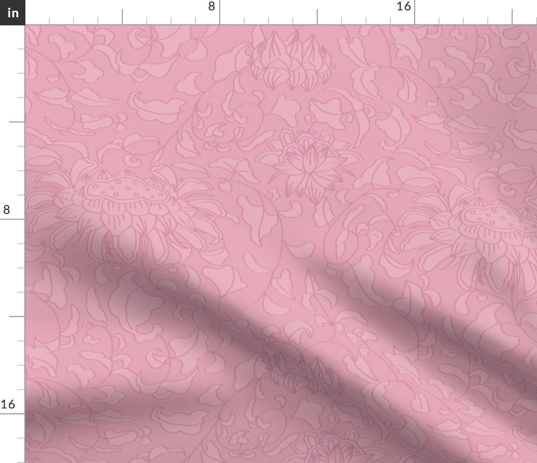 Custom Colorway - Chinoiserie Vines in Pink No. 1