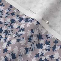 Ditsy Leaf - Lilac Grey,  Blue