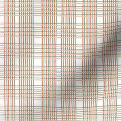 Hand drawn Plaid in boho pastel earth tones / preppy vintage line art plaid 