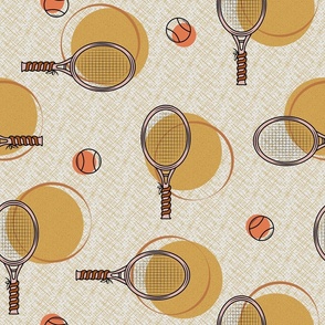 Big Sports: Tennis (rackets and balls) vintage brown | Large scale