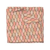 Wonky Argyle - Pantone Peach Plethera Dark