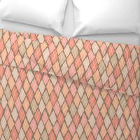 Wonky Argyle - Pantone Peach Plethera Dark