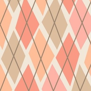 Wonky Argyle - Pantone's Peach Plethera Light