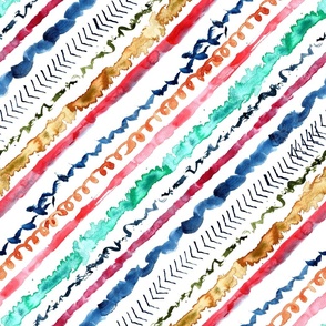 Colorful Abstract Watercolor Stripes