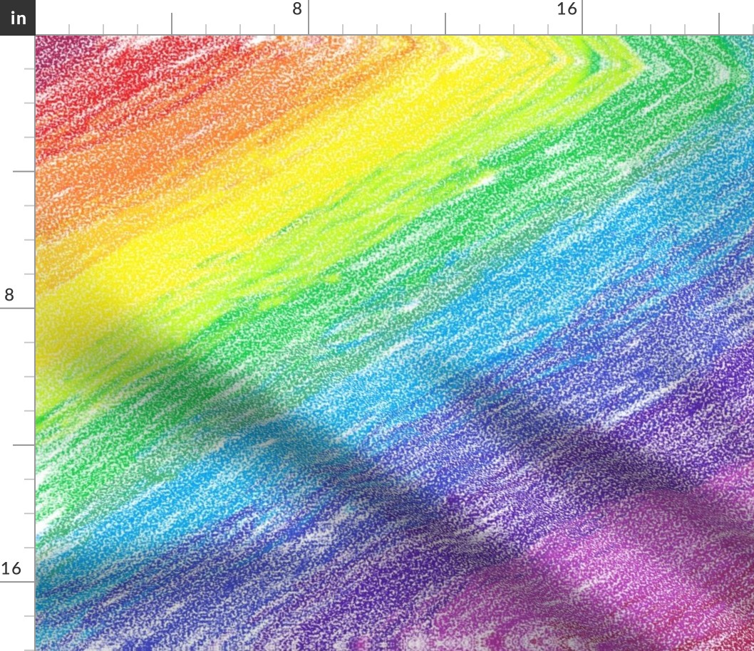 Diagonal Rainbow Crayon Scribbles