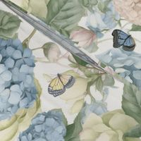 Mid-Century Cottage Charm: Classic Floral Butterflies in Spring