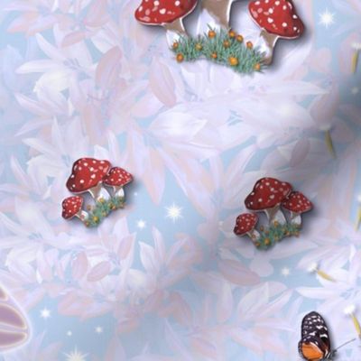 Lavender Dreams Fairy Tale Fantasy, Mystical Land of Fairy Wishes and Magical Twinkling Stars, Red White Polka Dot Spotted Toadstool Magic, Little Girls Pink Room, Baby Girl Nursery Sparkle