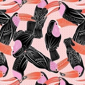 Dancing Toucans Light Pink