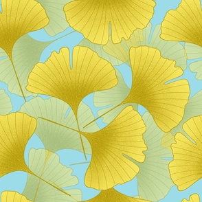 Ginkgo Biloba leaves seamless pattern 10