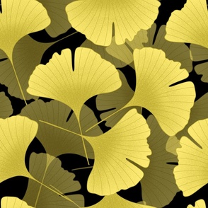 Ginkgo Biloba leaves seamless pattern 11