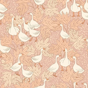 large //  peach sand geese botanical ducks