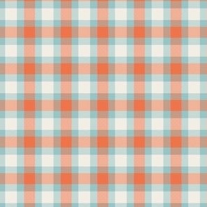 1 inch Orange and Blue Plaid - Small Scale