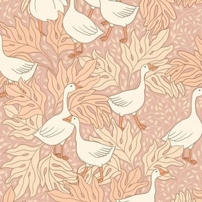 medium //  peach sand geese botanical ducks