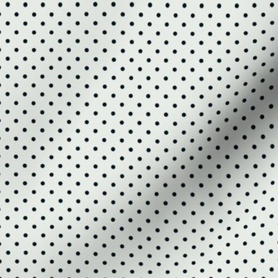 Mini micro Polka dots Black on White half inch repeat