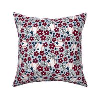 Medium Scale Team Spirit Baseball Floral in Los Angelers Angels Red and Blue (1)