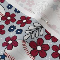 Medium Scale Team Spirit Baseball Floral in Los Angelers Angels Red and Blue (1)