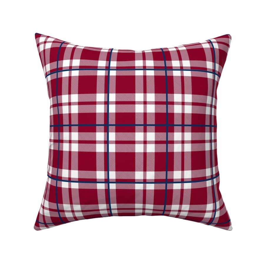 Bigger Scale Team Spirit Baseball Plaid in Los Angeles Anges Red and Blue