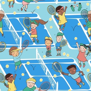 Let's Play Tennis - Fun at Australian Open Tennis - Diverse Tennis Players All Ages - Tennis Court - Grand Slam Tennis - Tennis Fans