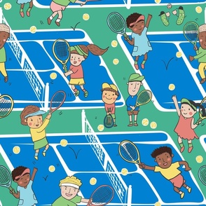 Let's Play Tennis - Smashing Fun at US Open Tennis - Tennis Players All Ages - Tennis Court  - Grand Slam - Tennis Fans 