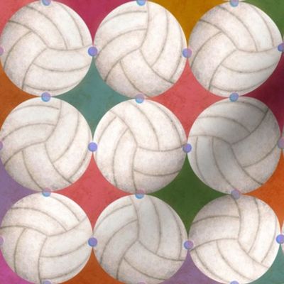 Small Mod Volleyball Sports | Harlequin Diamonds | Rustic Vintage 50s MCM